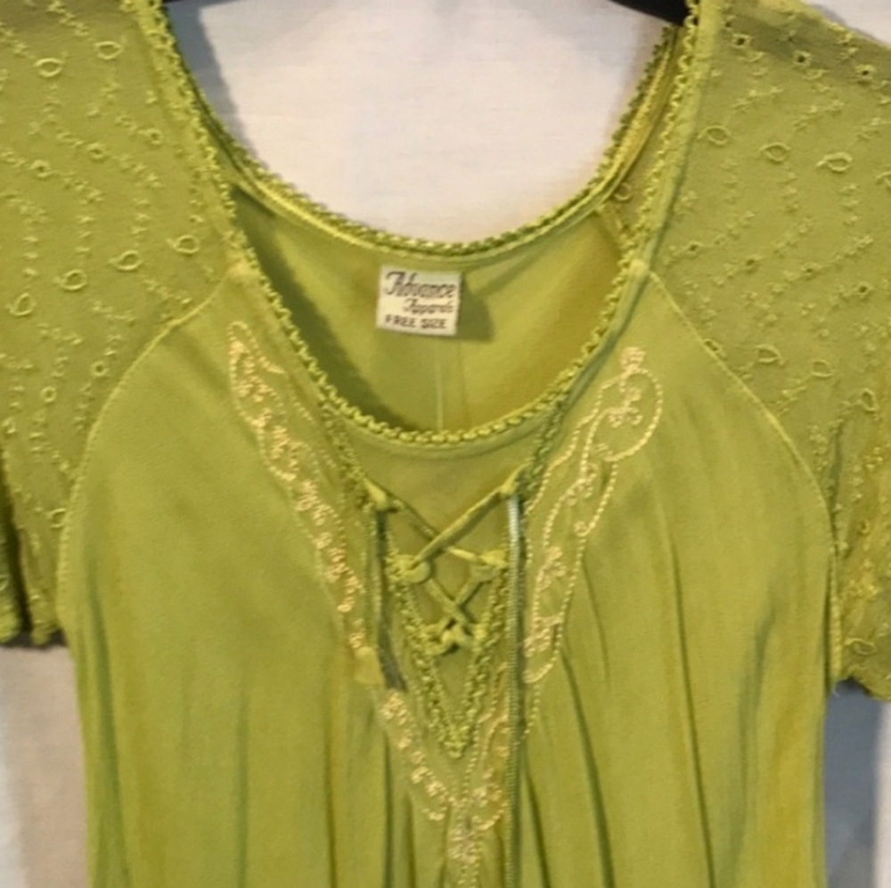 Advance Apparel green palm tree dress